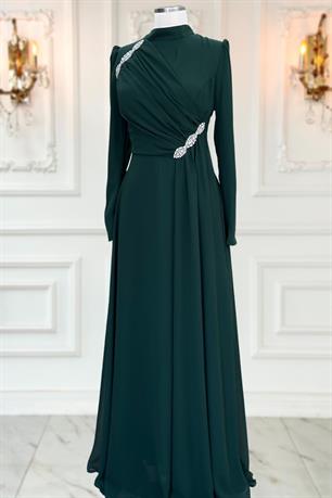 Eflin Tesettür Abiye Zümrüt