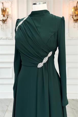 Eflin Tesettür Abiye Zümrüt