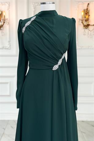 Eflin Tesettür Abiye Zümrüt