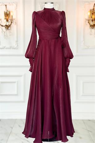 Efruz Tesettür Abiye Bordo