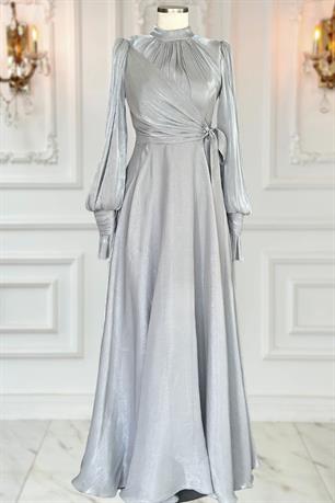 Efruz Tesettür Abiye Gri