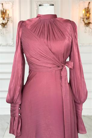 Efruz Tesettür Abiye Gül Kurusu