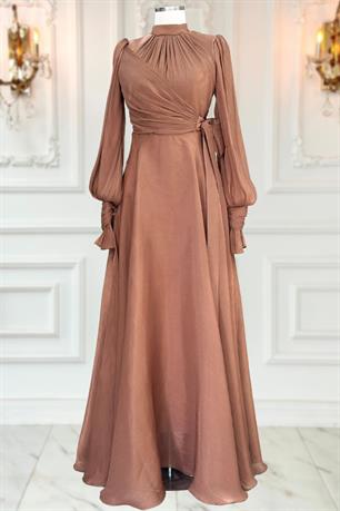 Efruz Tesettür Abiye Kahve