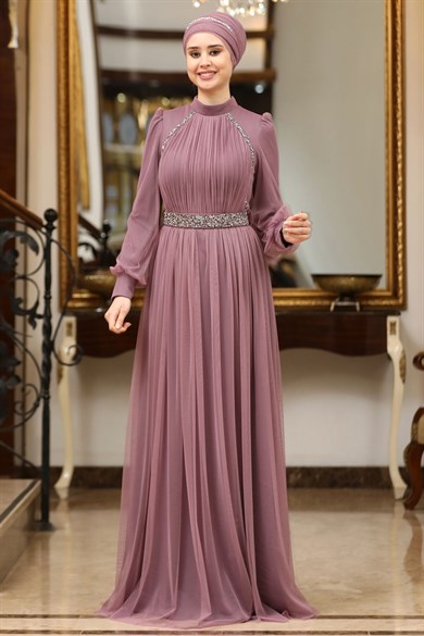 Efsane Tesettür Abiye Lavanta