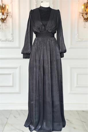 Efser Tesettür Abiye Siyah