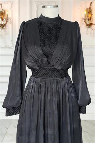 Efser Tesettür Abiye Siyah