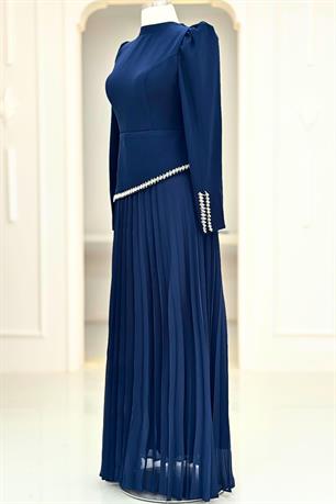 Efsun Tesettür Abiye Lacivert