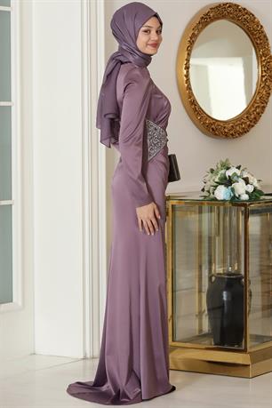 Efsun Tesettür Abiye Lavanta