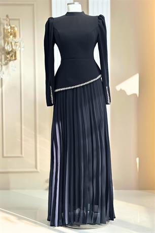 Efsun Tesettür Abiye Siyah