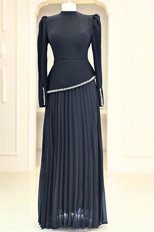 Efsun Tesettür Abiye Siyah