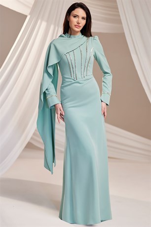 Elara Tesettür Abiye Mint