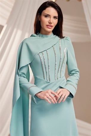 Elara Tesettür Abiye Mint