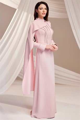 Elara Tesettür Abiye Pudra