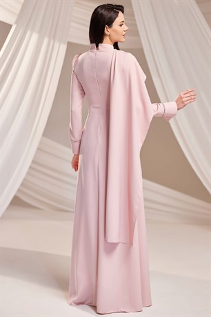 Elara Tesettür Abiye Pudra