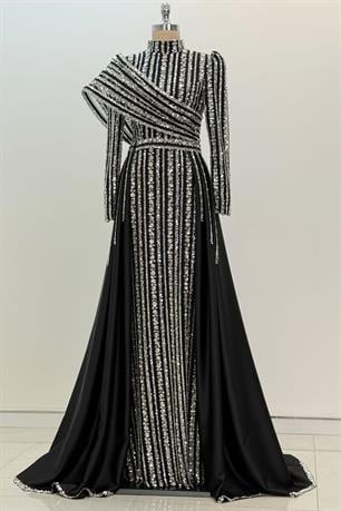 Elegance Tesettür Abiye Gümüş