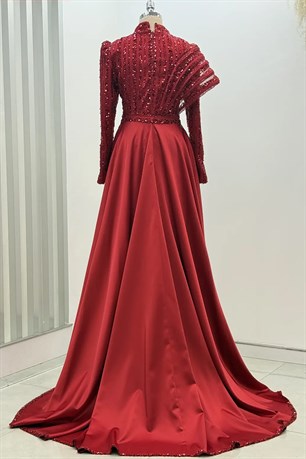Elegance Tesettür Abiye Kırmızı