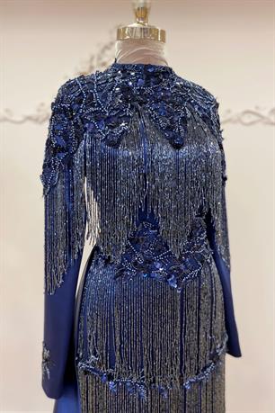 Elegance Tesettür Abiye Lacivert