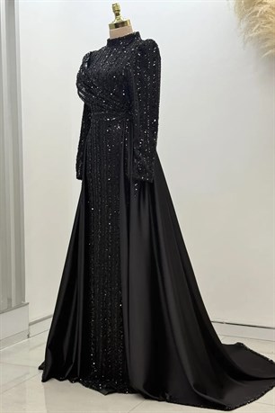 Elegance Tesettür Abiye Siyah