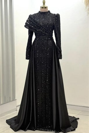 Elegance Tesettür Abiye Siyah