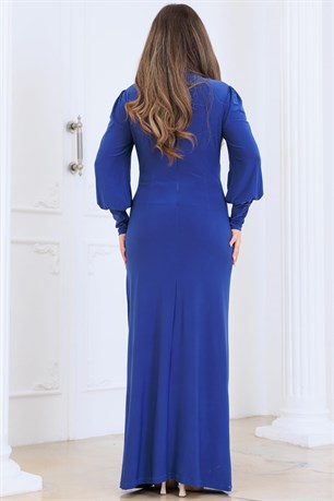 Eleni Tesettür Abiye İndigo