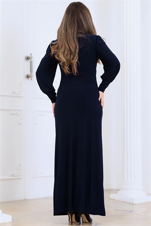 Eleni Tesettür Abiye Lacivert