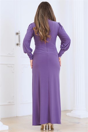 Eleni Tesettür Abiye Lavanta