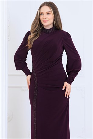 Eleni Tesettür Abiye Mürdüm