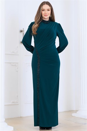 Eleni Tesettür Abiye Zümrüt