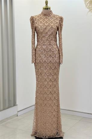 Elenor Tesettür Abiye Gold