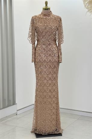Elenor Tesettür Abiye Gold