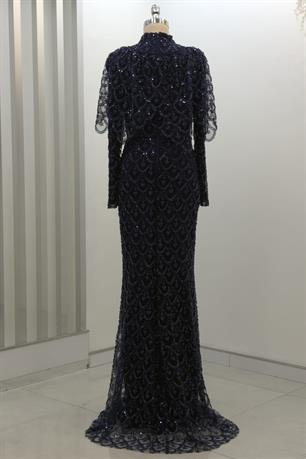 Elenor Tesettür Abiye Lacivert