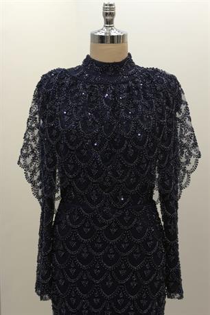 Elenor Tesettür Abiye Lacivert