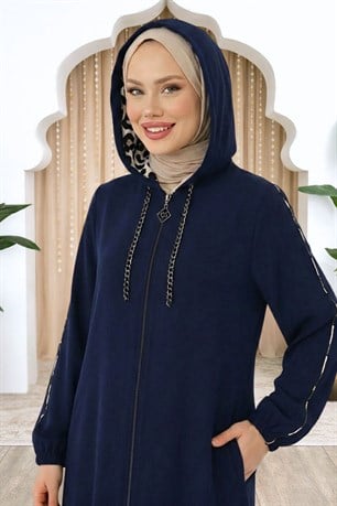 Elif Çıkarılabilir Kapüşonlu Ferace Lacivert