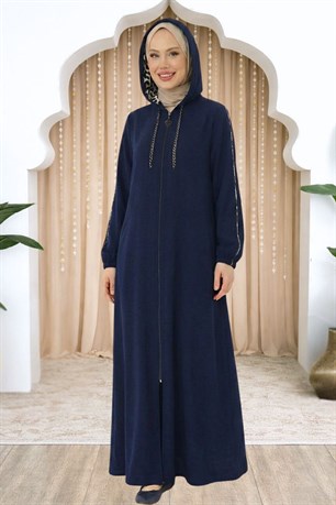 Elif Çıkarılabilir Kapüşonlu Ferace Lacivert