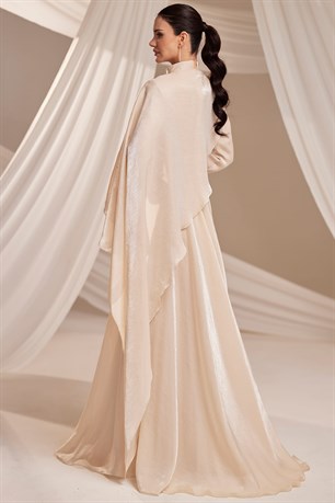 Elin Tesettür Abiye Bej