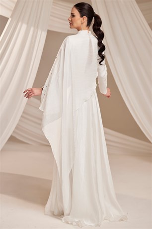 Elin Tesettür Abiye Beyaz