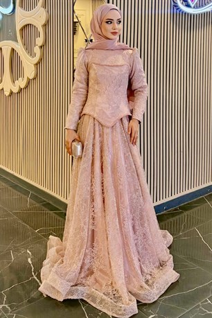 Elina Tesettür Abiye Pudra