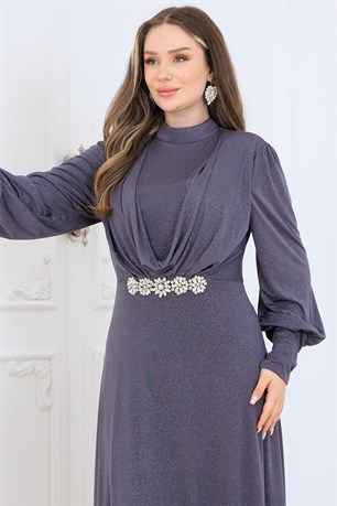 Elisa Tesettür Abiye Antrasit