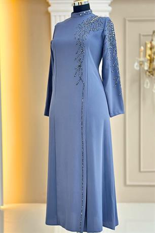 Elisa Tesettür Abiye Gri