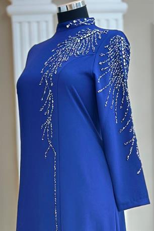 Elisa Tesettür Abiye İndigo