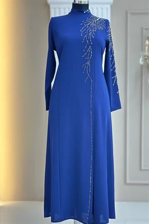 Elisa Tesettür Abiye İndigo