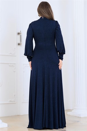Elisa Tesettür Abiye Lacivert