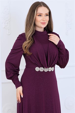 Elisa Tesettür Abiye Mürdüm