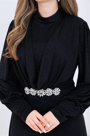 Elisa Tesettür Abiye Siyah