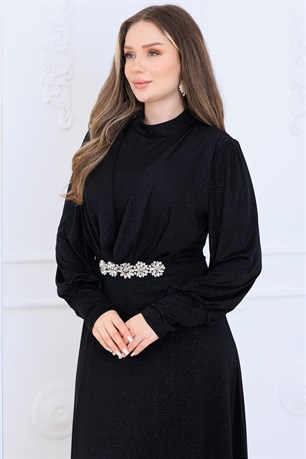 Elisa Tesettür Abiye Siyah