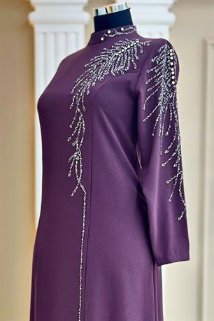 Elisa Tesettür Abiye Violet