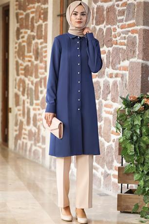 Eliz Tesettür Tunik İndigo