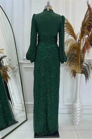 Ella Tesettür Abiye Zümrüt