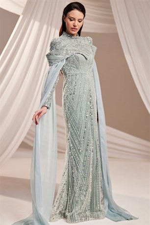 Elmas Tesettür Abiye Mint