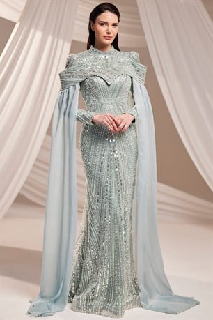 Elmas Tesettür Abiye Mint